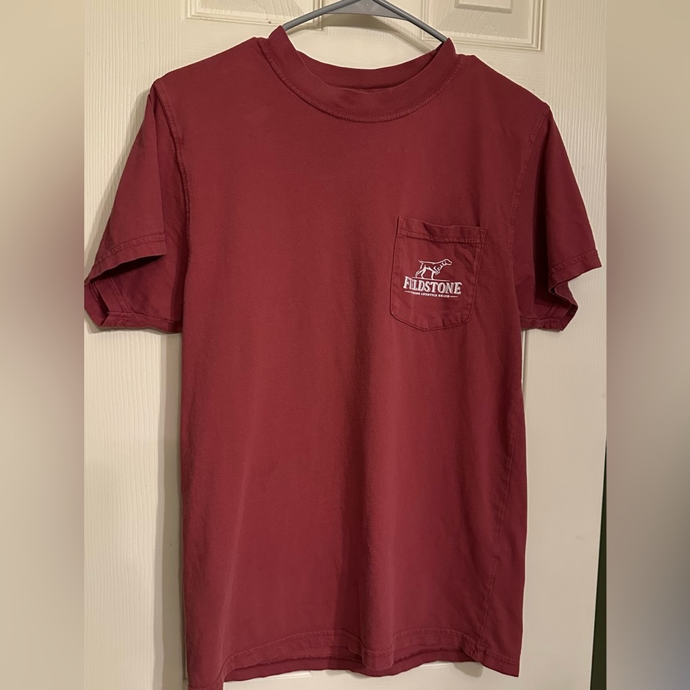 Fieldstone Men's Short Sleeve Burgundy Tee